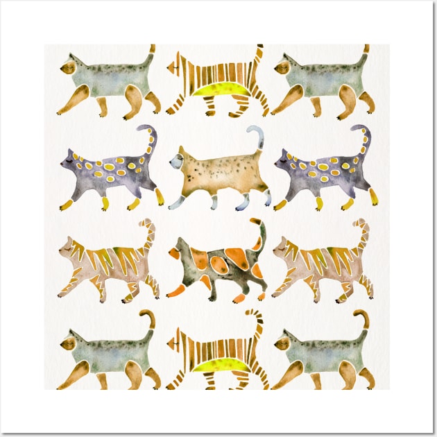 Yellow Cat Collection Wall Art by CatCoq